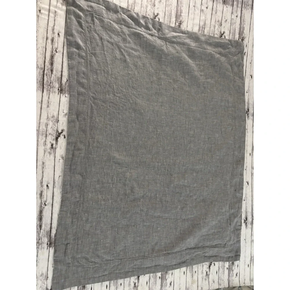 Pottery Barn ONE Grey Linen Pillow Case Sham Standard Luxury